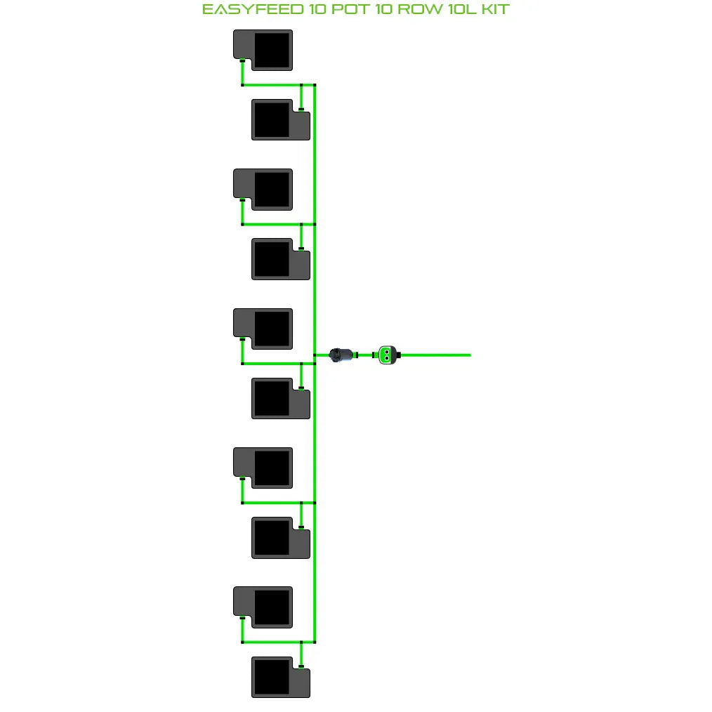 Alien Hydroponics EasyFeed 10 Pot 10 Row Kit