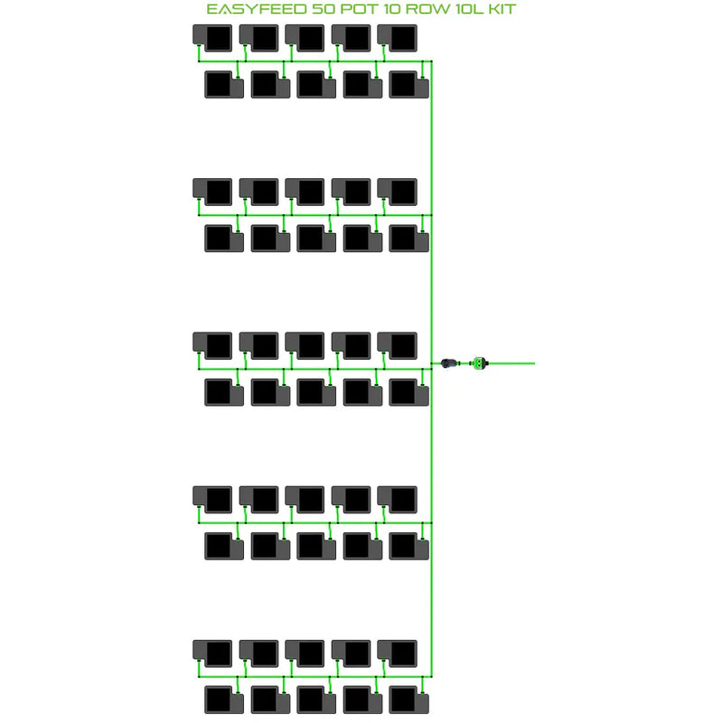 Alien Hydroponics EasyFeed 50 Pot 10 Row Kit