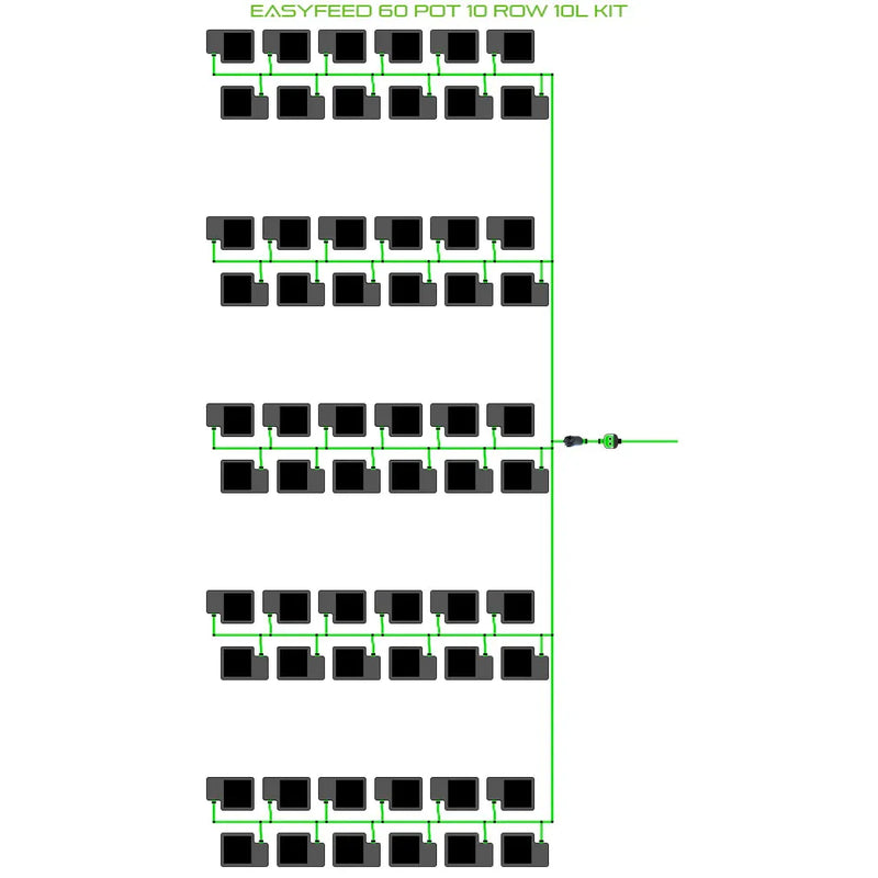 Alien Hydroponics EasyFeed 60 Pot 10 Row Kit
