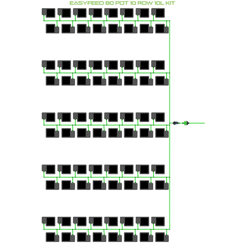Alien Hydroponics EasyFeed 80 Pot 10 Row Kit