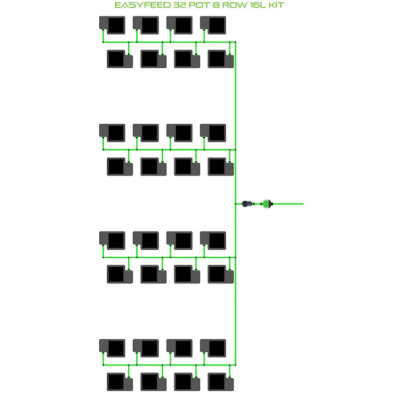 Alien Hydroponics EasyFeed 32 Pot 8 Row Kit