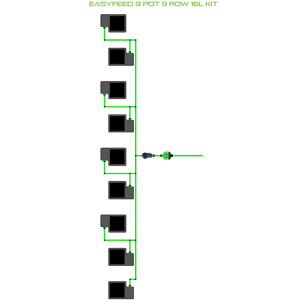 Alien Hydroponics EasyFeed 9 Pot 9 Row Kit