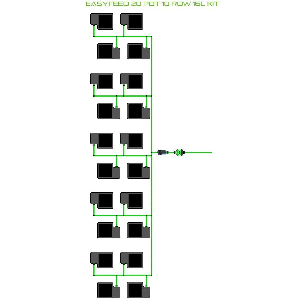 Alien Hydroponics EasyFeed 20 Pot 10 Row Kit