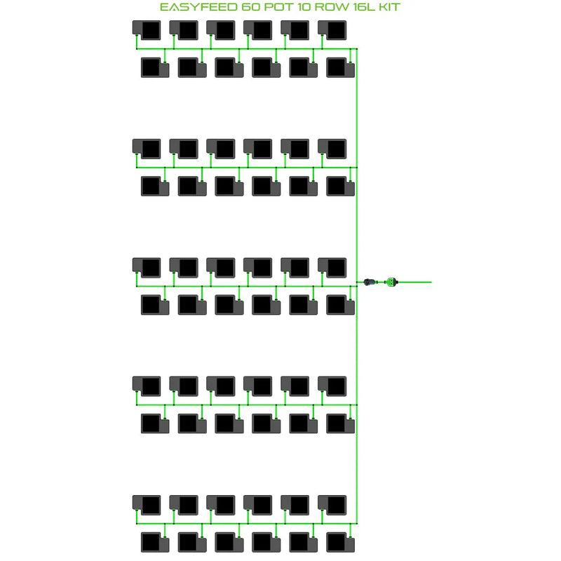 Alien Hydroponics EasyFeed 60 Pot 10 Row Kit