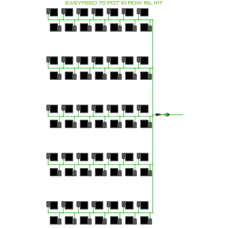 Alien Hydroponics EasyFeed 70 Pot 10 Row Kit