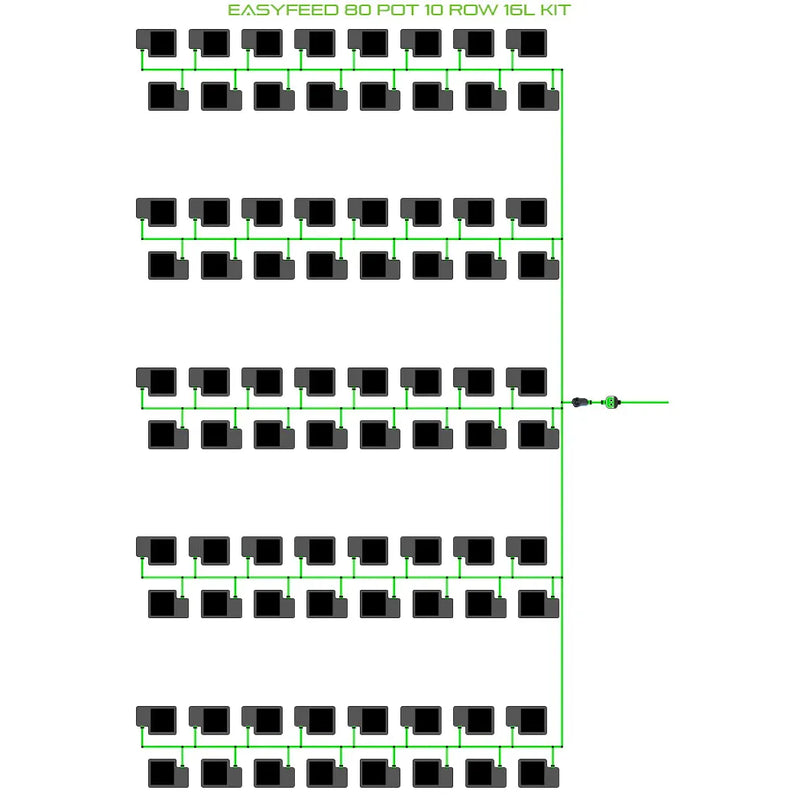 Alien Hydroponics EasyFeed 80 Pot 10 Row Kit