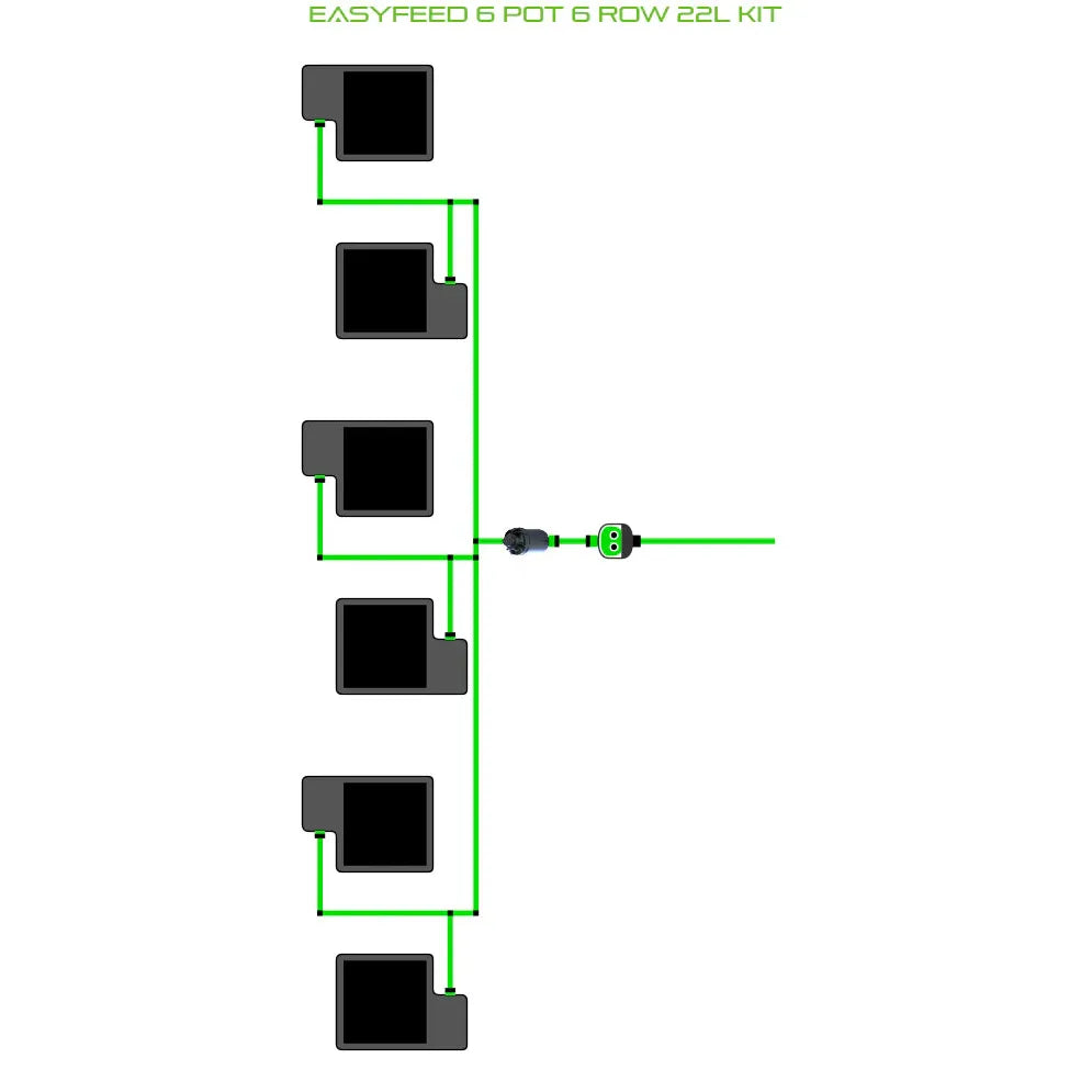 Alien Hydroponics EasyFeed 6 Pot 6 Row Kit