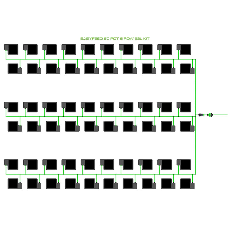 Alien Hydroponics EasyFeed 60 Pot 6 Row Kit