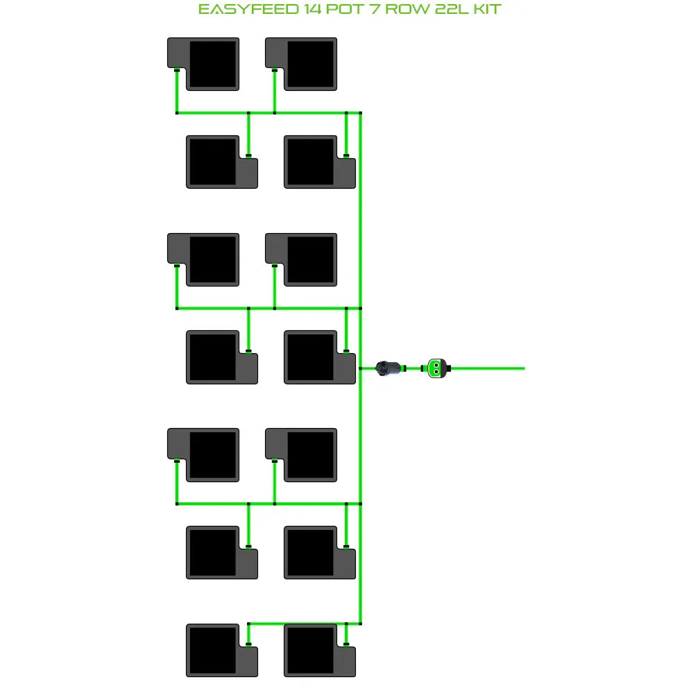 Alien Hydroponics EasyFeed 14 Pot 7 Row Kit