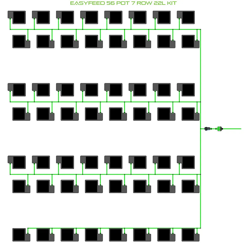 Alien Hydroponics EasyFeed 56 Pot 7 Row Kit
