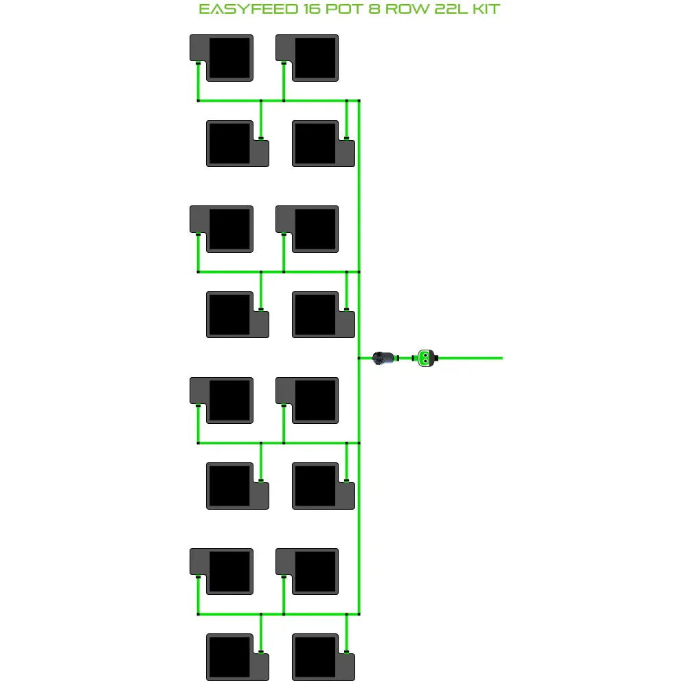 Alien Hydroponics EasyFeed 16 Pot 8 Row Kit