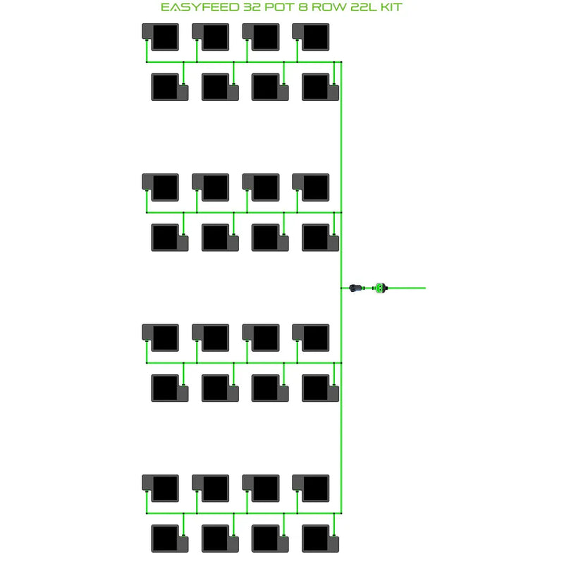 Alien Hydroponics EasyFeed 32 Pot 8 Row Kit
