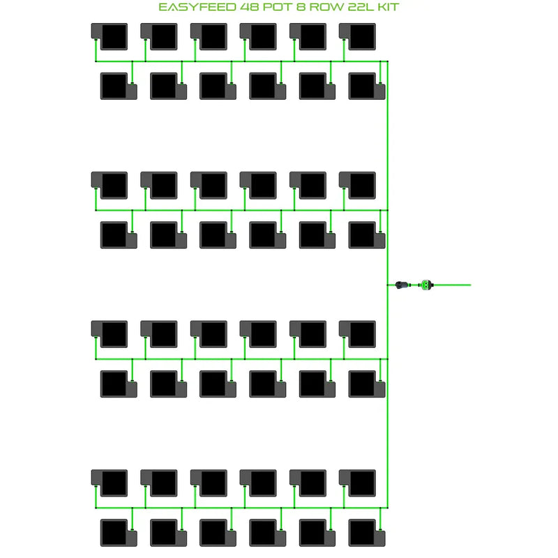 Alien Hydroponics EasyFeed 48 Pot 8 Row Kit