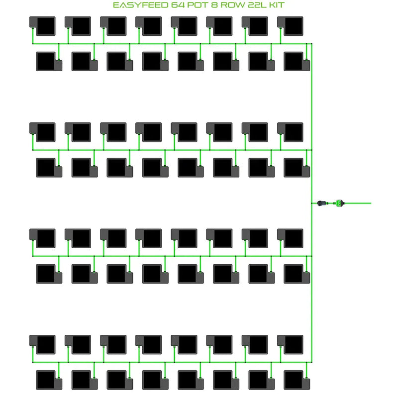 Alien Hydroponics EasyFeed 64 Pot 8 Row Kit