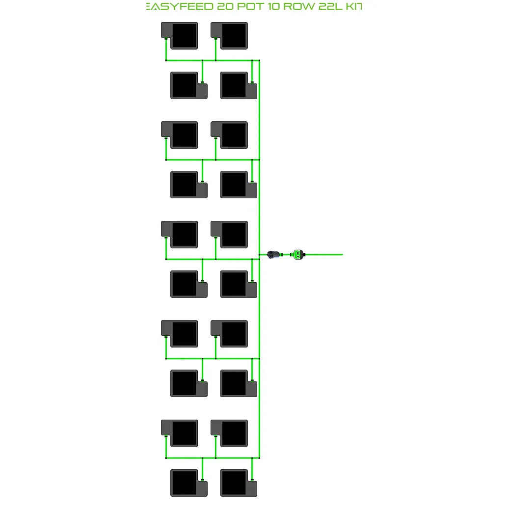 Alien Hydroponics EasyFeed 20 Pot 10 Row Kit