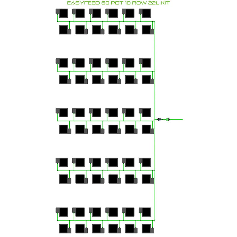 Alien Hydroponics EasyFeed 60 Pot 10 Row Kit