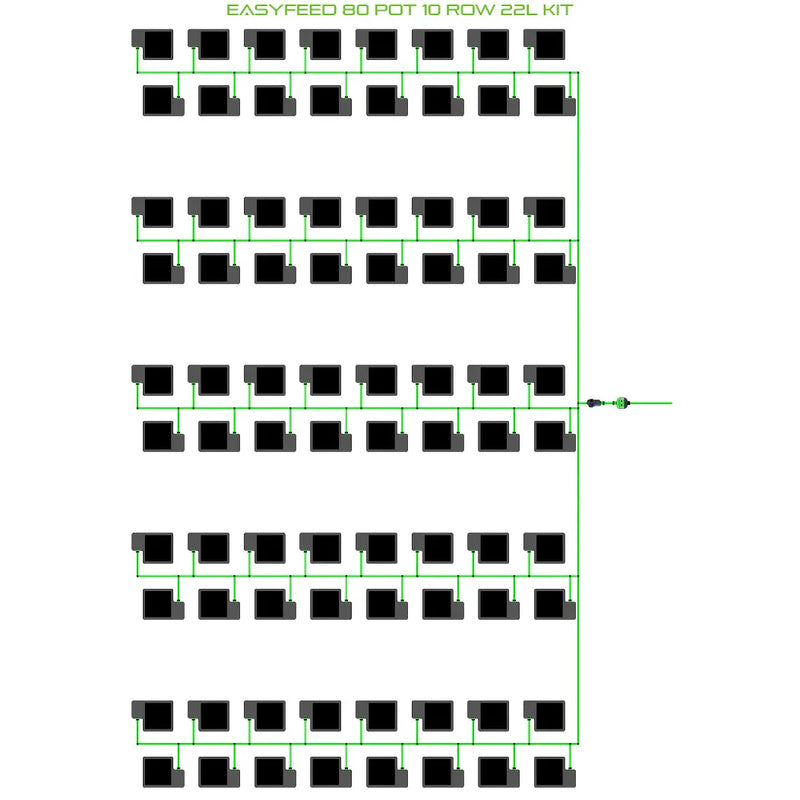 Alien Hydroponics EasyFeed 80 Pot 10 Row Kit