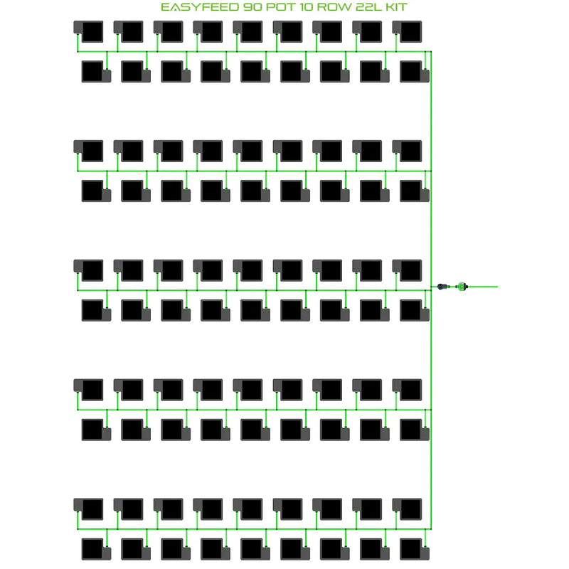 Alien Hydroponics EasyFeed 90 Pot 10 Row Kit