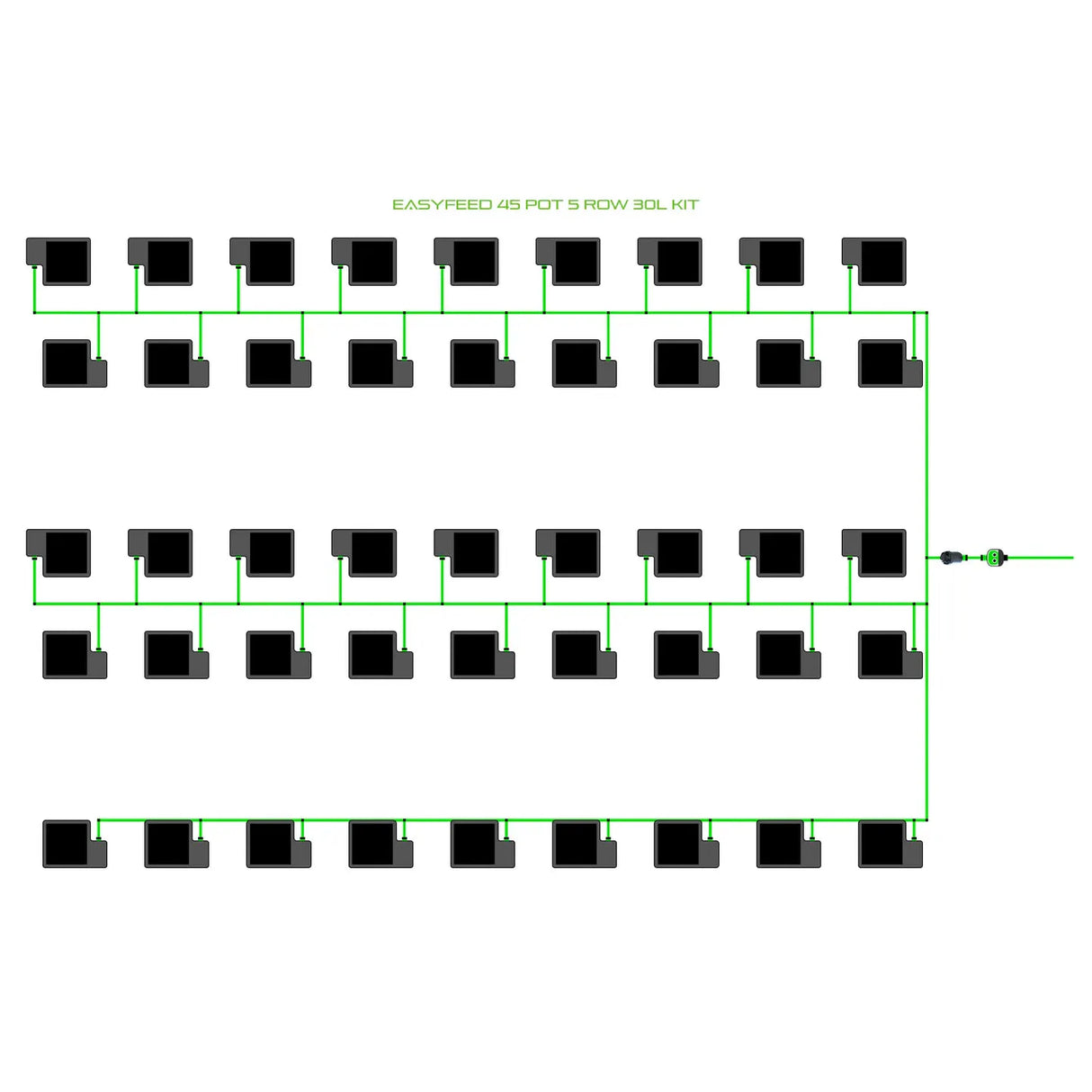 Alien Hydroponics EasyFeed 45 Pot 5 Row Kit
