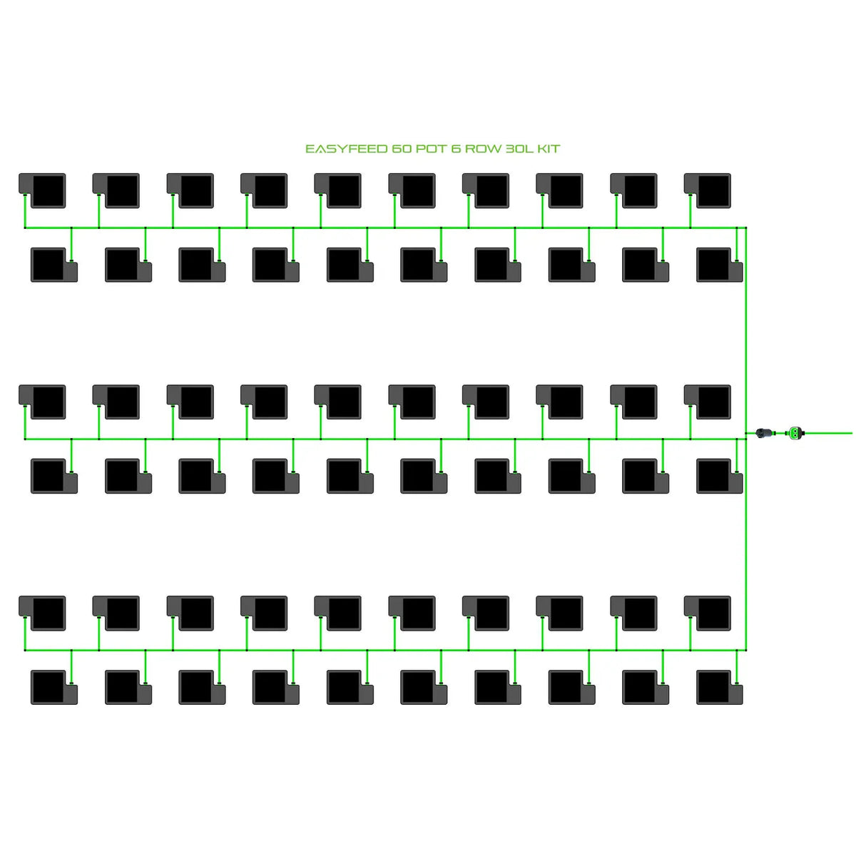 Alien Hydroponics EasyFeed 60 Pot 6 Row Kit