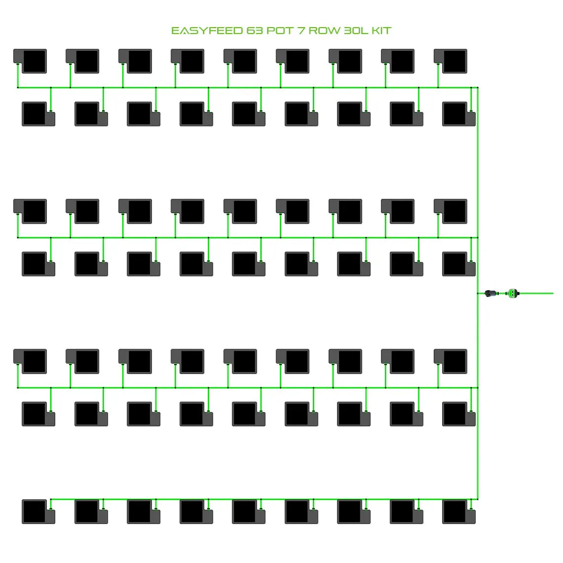 Alien Hydroponics EasyFeed 63 Pot 7 Row Kit