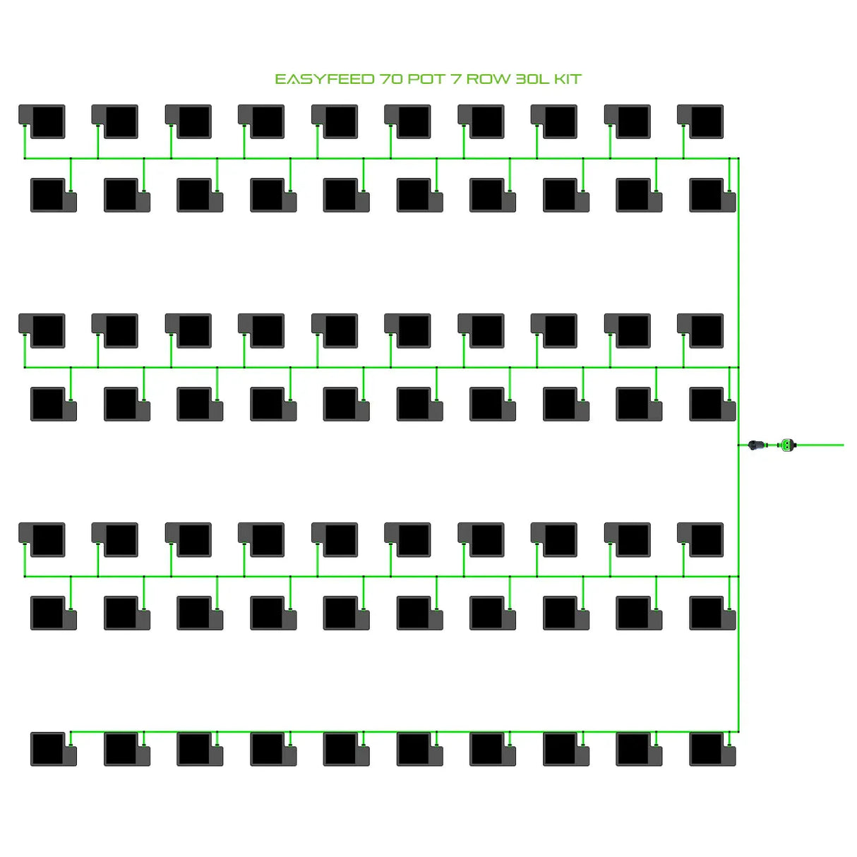 Alien Hydroponics EasyFeed 70 Pot 7 Row Kit