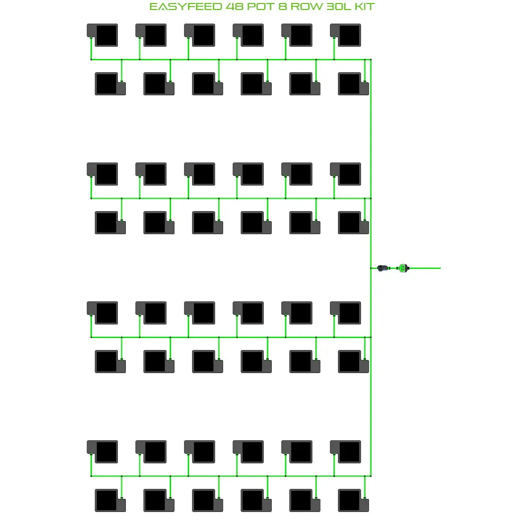 Alien Hydroponics EasyFeed 48 Pot 8 Row Kit
