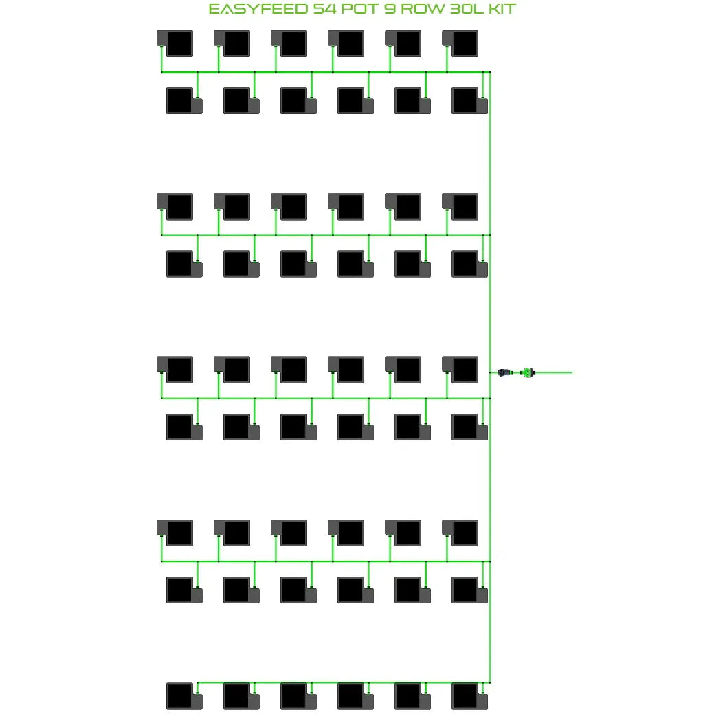 Alien Hydroponics EasyFeed 54 Pot 9 Row Kit