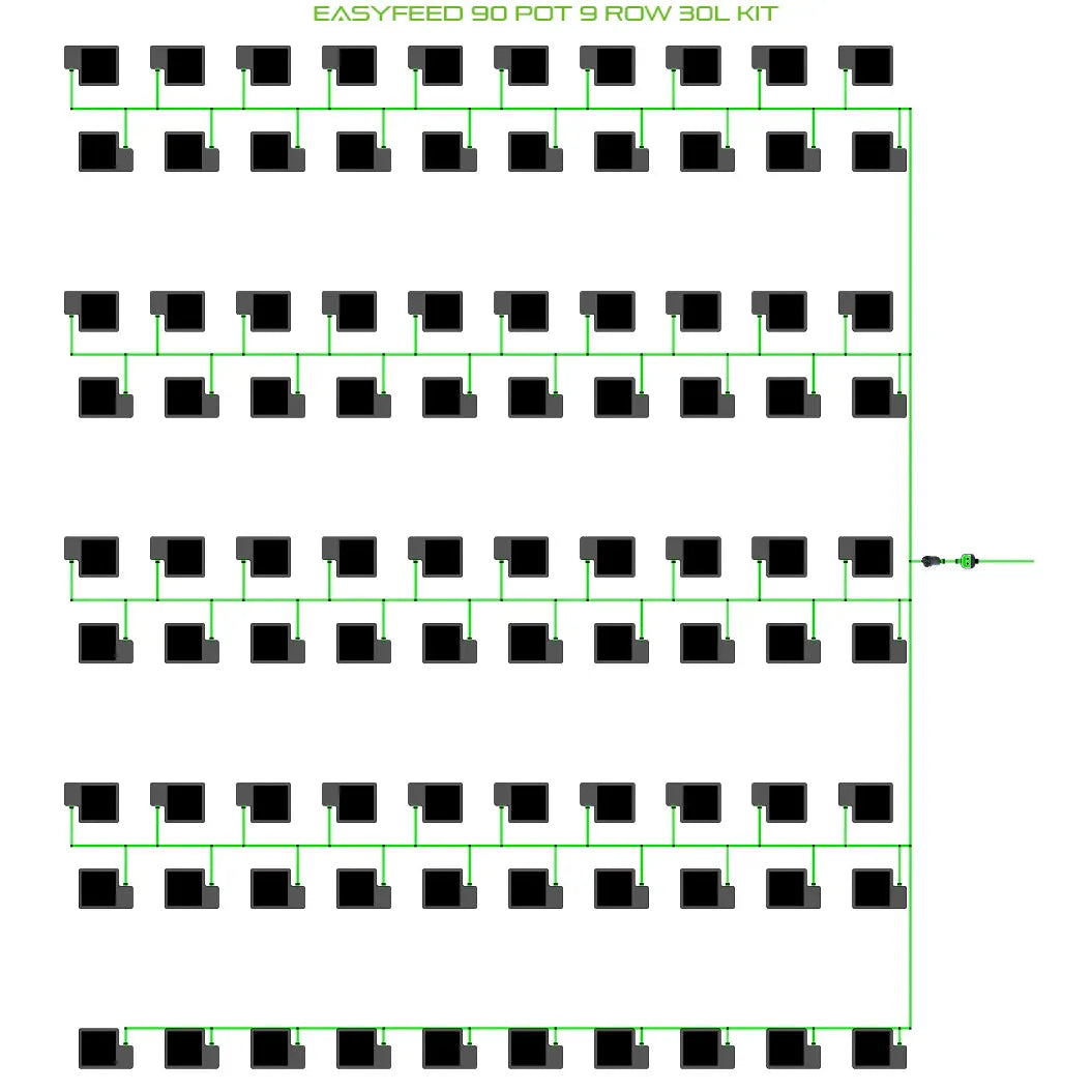 Alien Hydroponics EasyFeed 90 Pot 9 Row Kit