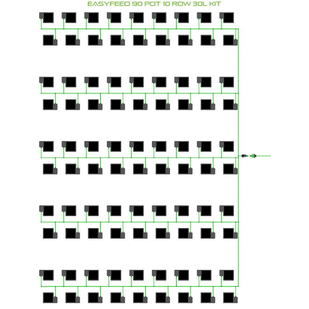 Alien Hydroponics EasyFeed 90 Pot 10 Row Kit