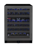 Allavino Reserva Series 50″ 34″ Tall Dual Zone Left Hinge Black Stainless Steel Wine Cooler Refrigerator