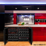 Allavino Reserva Series 50″ 34″ Tall Single Zone Left Hinge Black Stainless Steel Wine Cooler Refrigerator