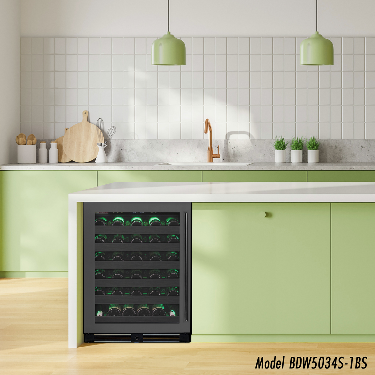 Allavino Reserva Series 50″ 34″ Tall Single Zone Left Hinge Black Stainless Steel Wine Cooler Refrigerator