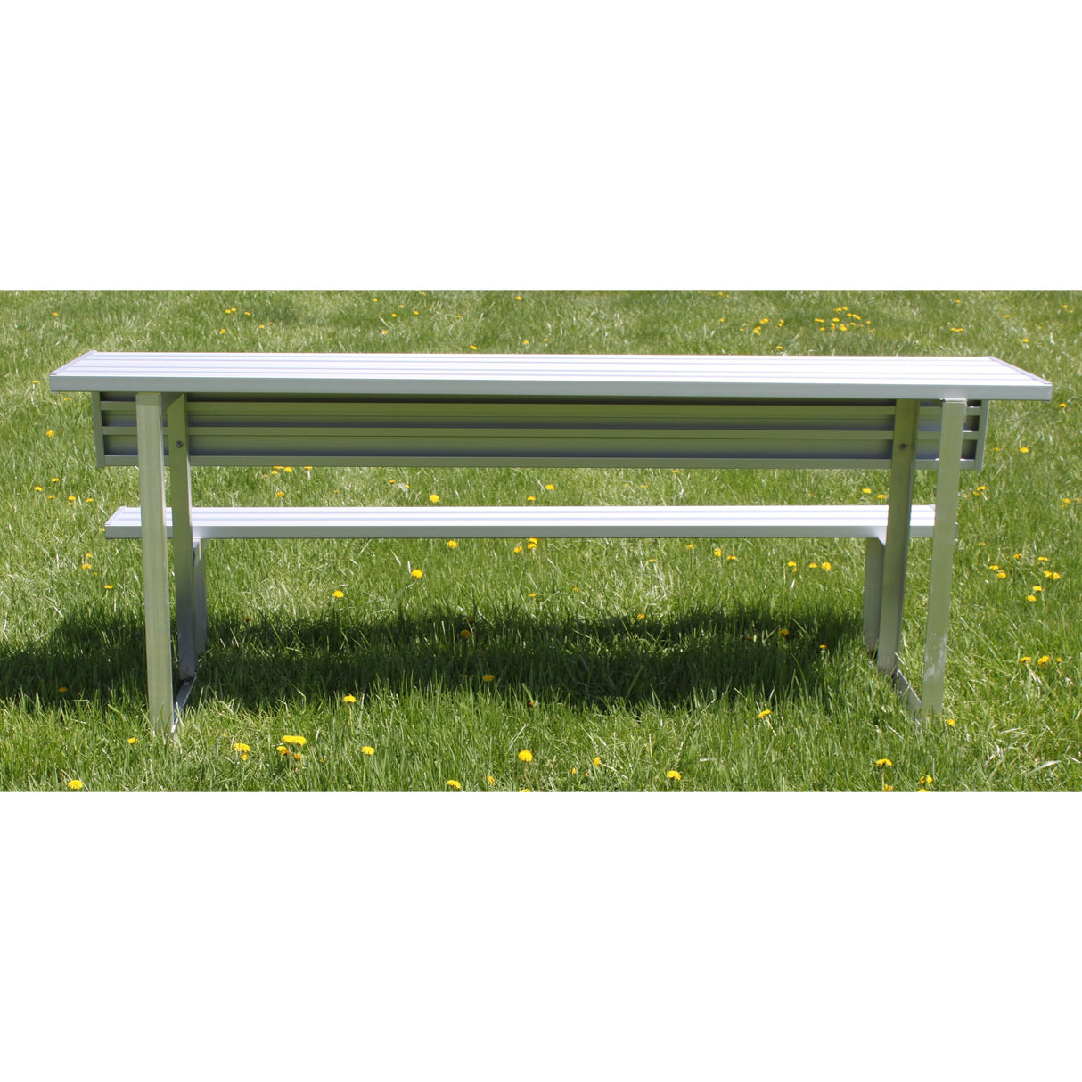 Gared Spectator 7’6” Portable Bench with Shelf Aluminum Bleacher BE08PTWS