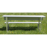 Gared Spectator 7’6” Portable Bench with Shelf Aluminum Bleacher BE08PTWS