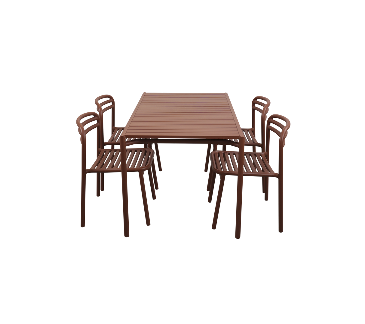 Bliss Rectangular Dining Table with 4 Chairs Outdoor Dining Set