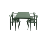 Bliss Rectangular Dining Table with 4 Armchairs Outdoor Dining Set