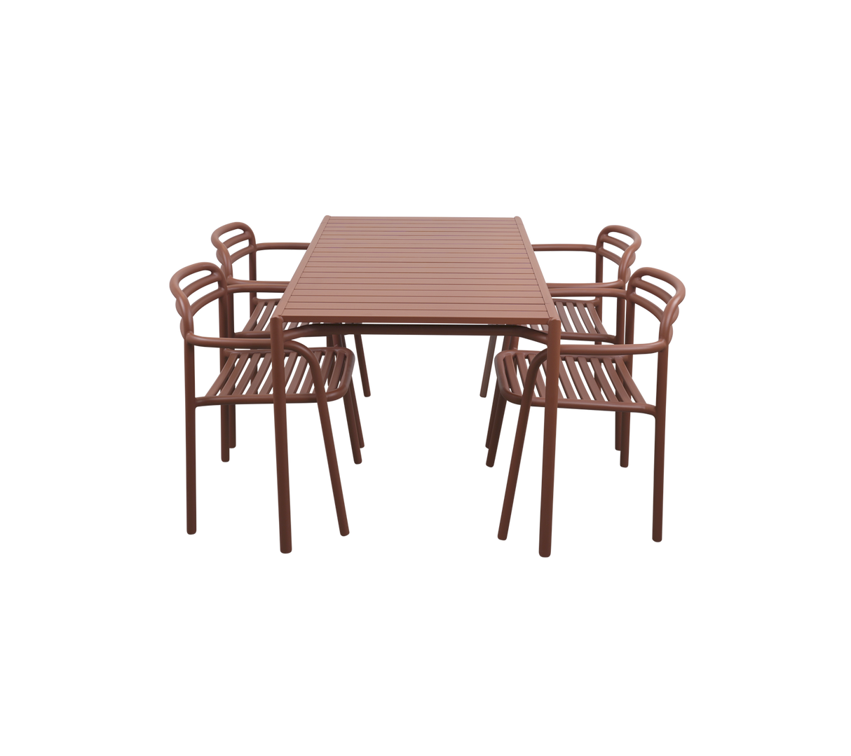 Bliss Rectangular Dining Table with 4 Armchairs Outdoor Dining Set