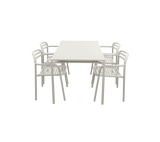 Bliss Rectangular Dining Table with 4 Armchairs Outdoor Dining Set