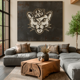The BYU Cat - Metal Wall Art - Square Forge