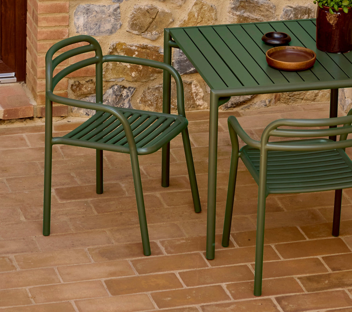 Bliss Dining Table with 2 Armchairs Outdoor Dining Set