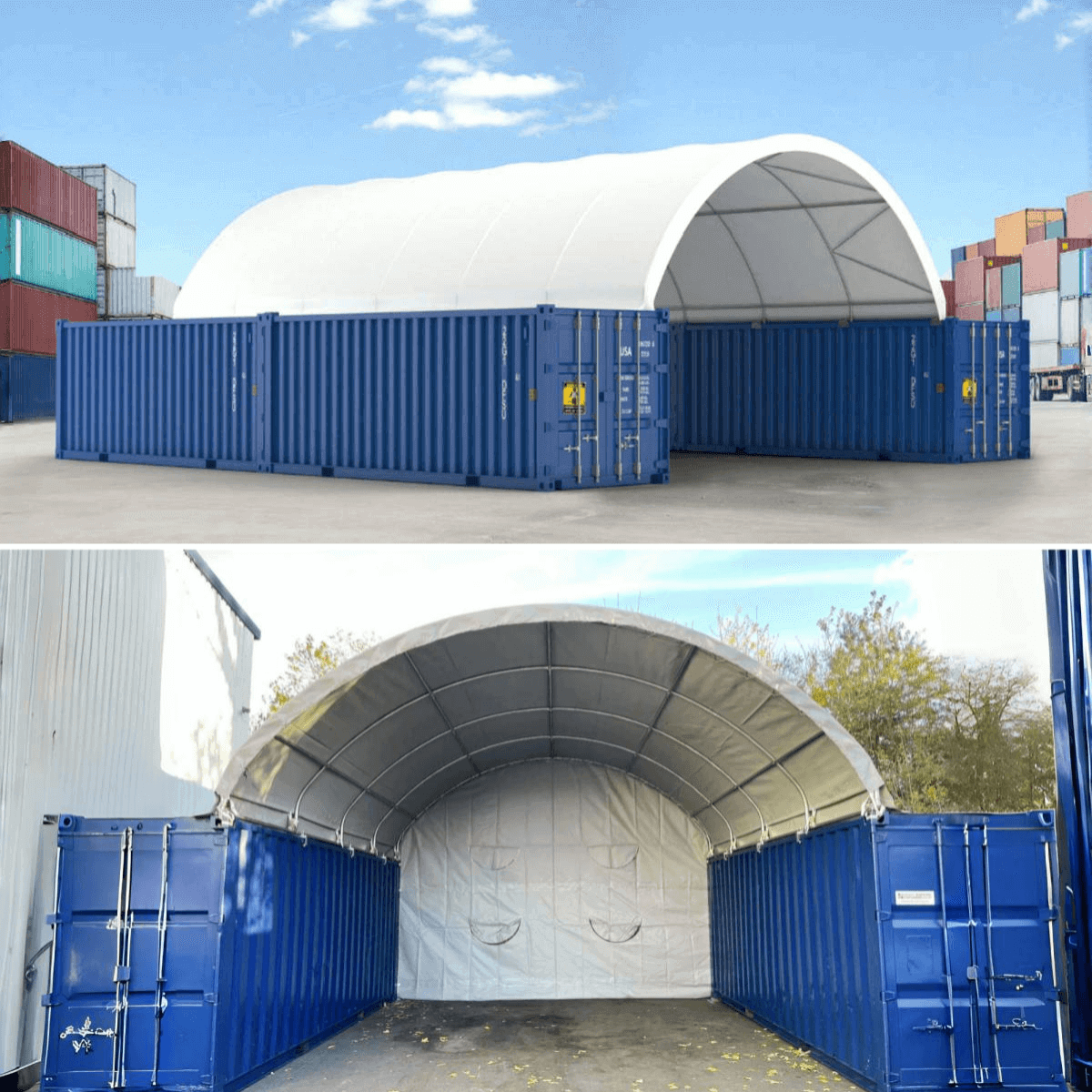 Chery Industrial 20x40 ft Container Shelter with Closed Back Panel