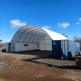 40’ x 40’ x 15’ Container Shelter with Closed Back Panel
