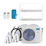 MRCOOL DIY 5th Gen 2‑Zone 12,000 BTU Ductless Mini Split Air Conditioner Heat Pump with Pre‑Charged (25 ft + 25 ft) Line Sets (6K + 6K) R454B — DIYM218HP