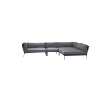 Conic Modular Corner Sofa with Daybed Outdoor Lounge Set CONIC 4 LAVA GREY