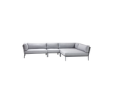 Conic Modular Corner Sofa with Daybed Outdoor Lounge Set CONIC 4 LAVA GREY