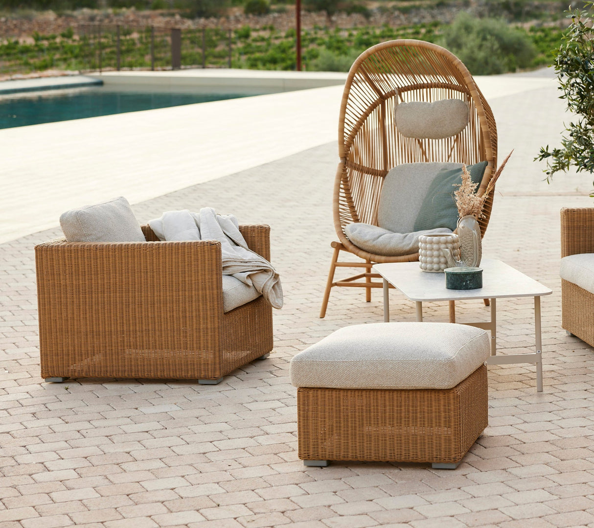 Cane-line Chester Outdoor Footstool Coffee Table