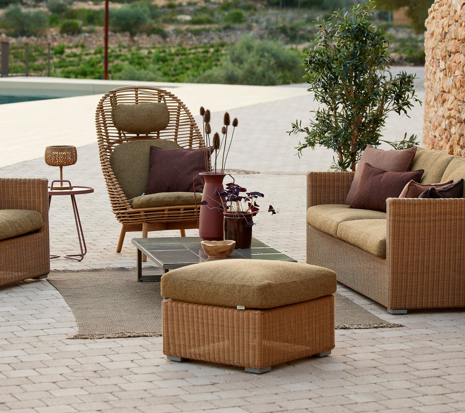 Cane-line Chester Outdoor Footstool Coffee Table
