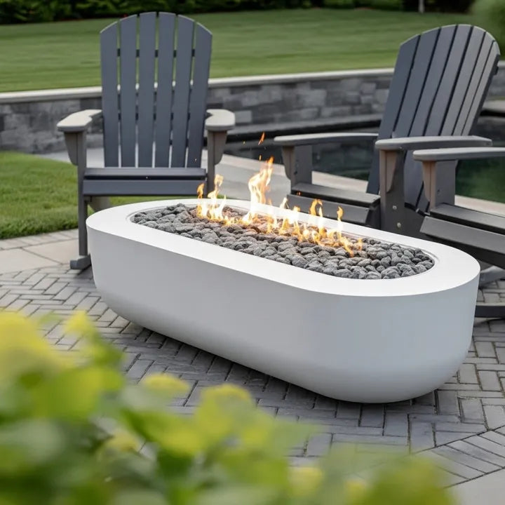 HearthArtSinn Volcano 11 Curved Stainless Steel Painted Fire Pit