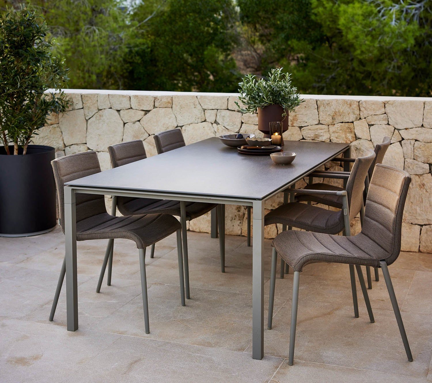 Core Outdoor Dining Chair Stackable Teak Aluminium